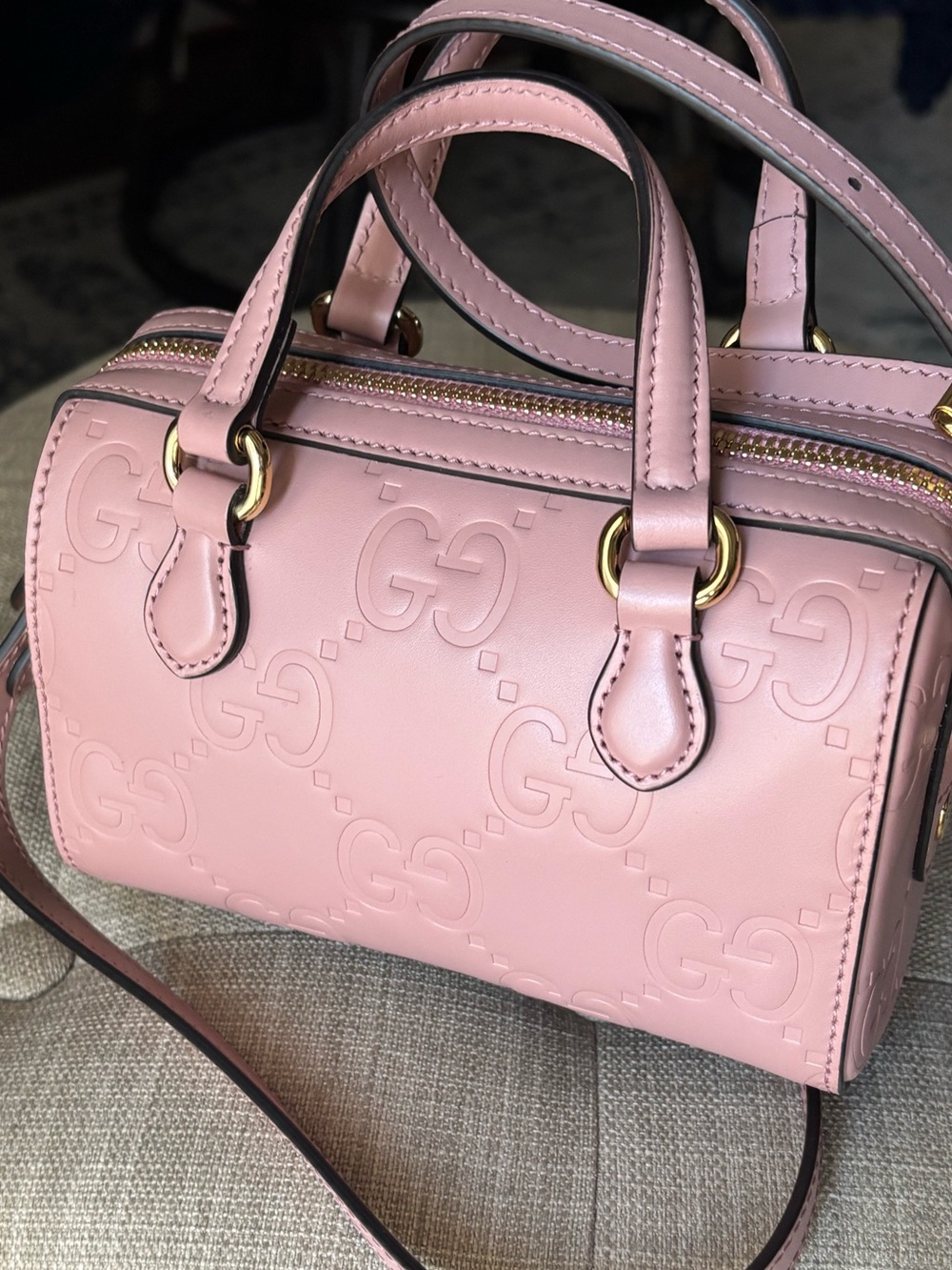 Gucci Pink Embossed GG Bag